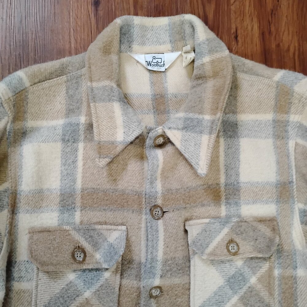 Vintage 60s Woolrich Shirt Jacket Wool Plaid Shacket Mackinaw Cruiser